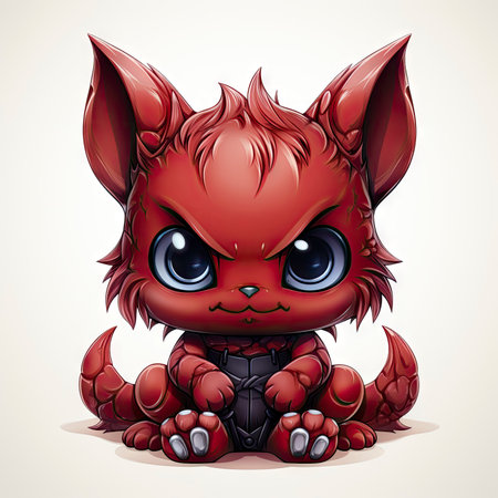 Kawaii Baby devil on white backgroundの素材