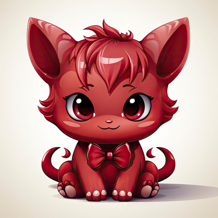 Kawaii Baby devil on white backgroundの素材