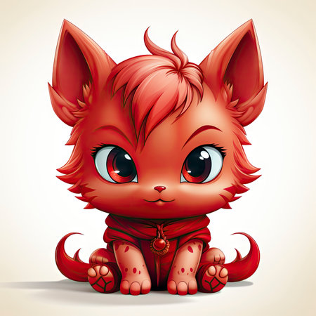 Kawaii Baby devil on white backgroundの素材