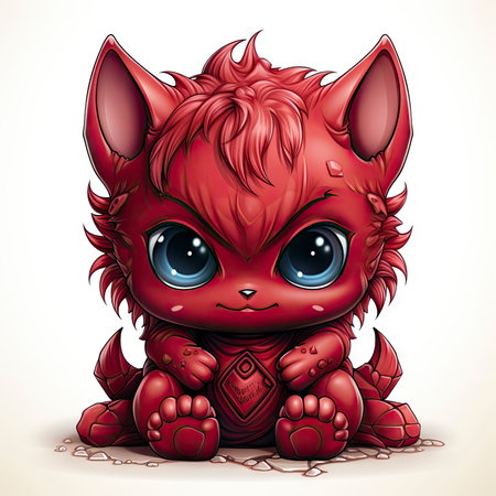 Kawaii Baby devil on white backgroundの素材