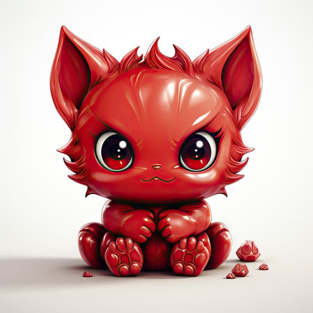 Kawaii Baby devil on white backgroundの素材