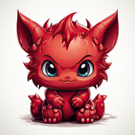 Kawaii Baby devil on white backgroundの素材