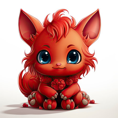 Kawaii Baby devil on white backgroundの素材