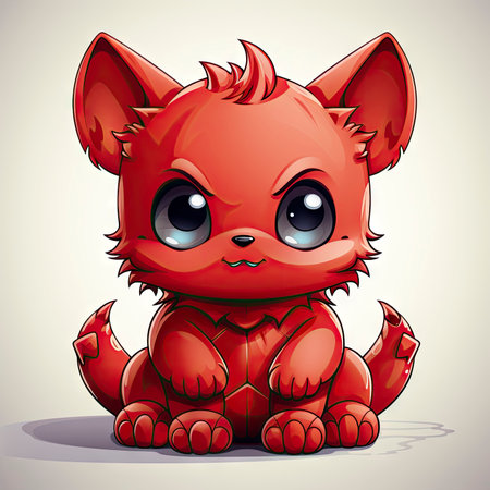 Kawaii Baby devil on white backgroundの素材