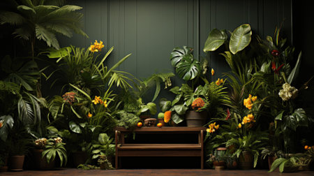 Tropical palm leaves, floral pattern background, real photoの素材