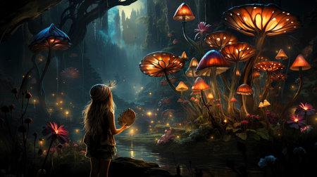 Beautiful fairy world landscape. fantasy background for journals, prints, background and backdropsの素材
