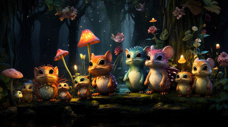 Beautiful fairy world landscape. fantasy background for journals, prints, background and backdropsの素材
