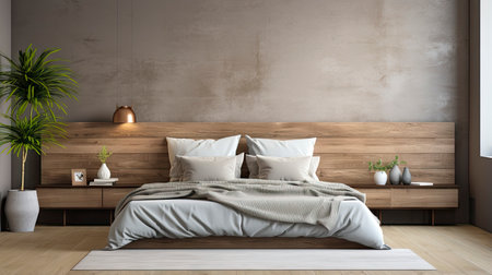 Sample frame set against a comfortable taupe bedroom backdropの素材