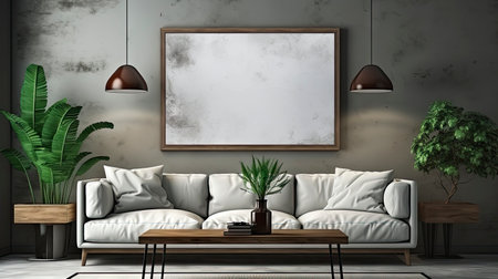 Sample frame set against a comfortable taupe bedroom backdropの素材