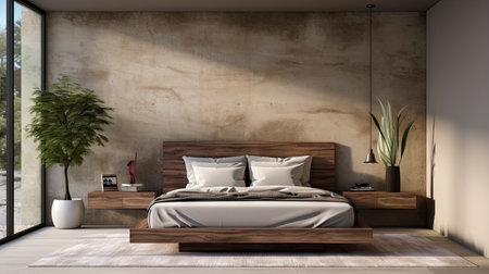 Sample frame set against a comfortable taupe bedroom backdropの素材