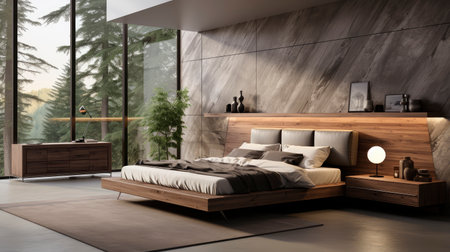 Sample frame set against a comfortable taupe bedroom backdropの素材