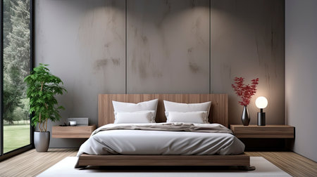 Sample frame set against a comfortable taupe bedroom backdropの素材