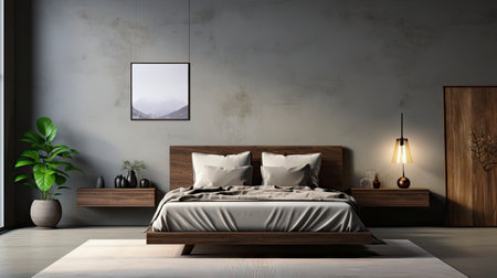 Sample frame set against a comfortable taupe bedroom backdropの素材