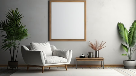 Sample frame set against a comfortable taupe bedroom backdropの素材
