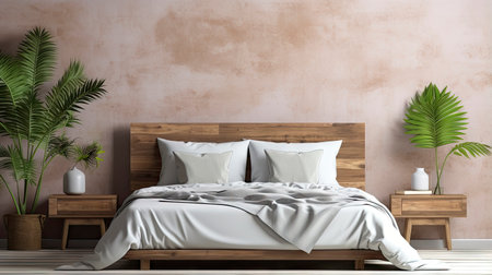 Sample frame set against a comfortable taupe bedroom backdropの素材