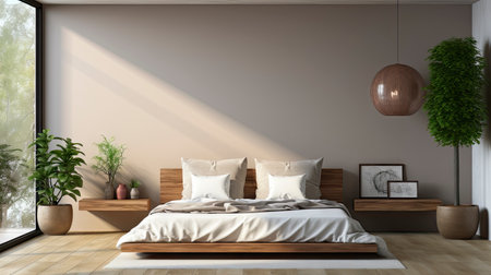 Sample frame set against a comfortable taupe bedroom backdropの素材