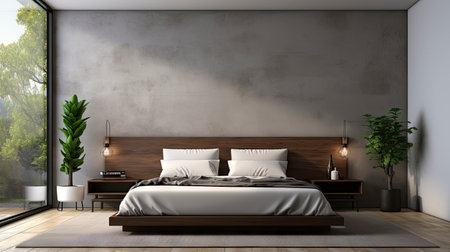 Sample frame set against a comfortable taupe bedroom backdropの素材