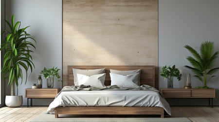 Sample frame set against a comfortable taupe bedroom backdropの素材