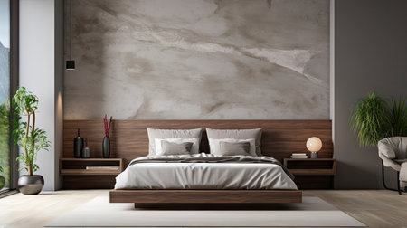 Sample frame set against a comfortable taupe bedroom backdropの素材