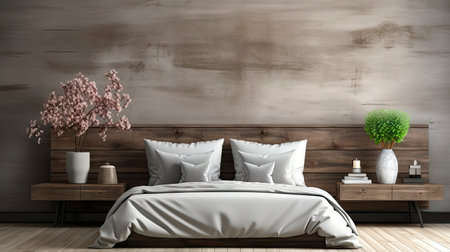 Sample frame set against a comfortable taupe bedroom backdropの素材