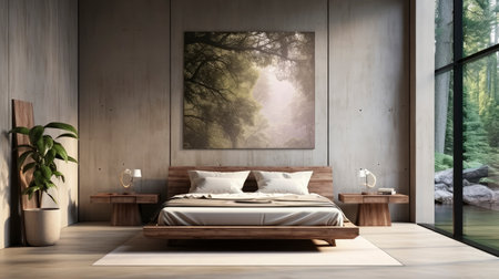 Sample frame set against a comfortable taupe bedroom backdropの素材
