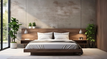 Sample frame set against a comfortable taupe bedroom backdropの素材