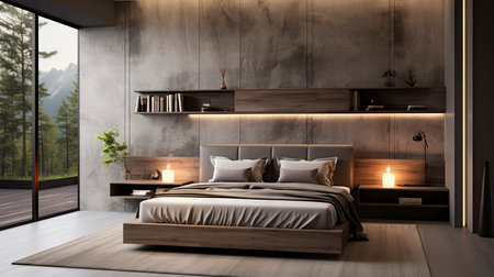 Sample frame set against a comfortable taupe bedroom backdropの素材