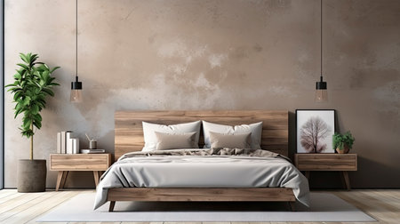 Sample frame set against a comfortable taupe bedroom backdropの素材