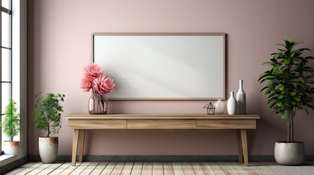 Sample frame set against a comfortable taupe bedroom backdropの素材