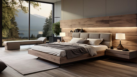 Sample frame set against a comfortable taupe bedroom backdropの素材