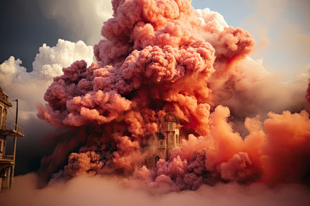 reenactment of the Israeli bombings on the Gaza Stripの素材