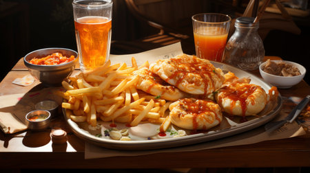 Mexican cuisine nachos, tacos, guacamole, quesadillas and beerの素材