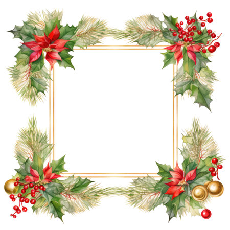 Christmas Frame on transparent backgroundの素材