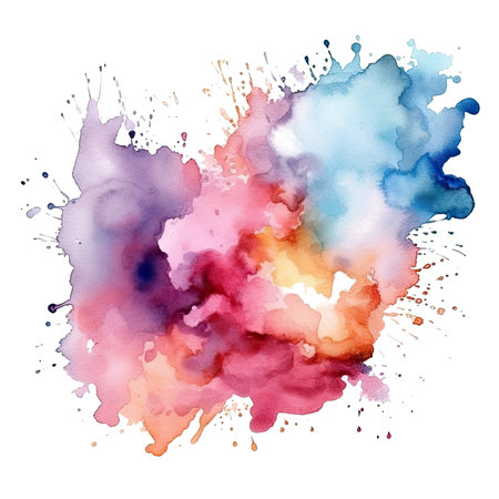 Color burst: abstract multicolored smoke with vibrant hues and isolated particles on transparent backgroundの素材
