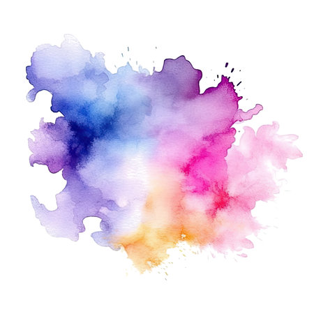 Color burst: abstract multicolored smoke with vibrant hues and isolated particles on transparent backgroundの素材