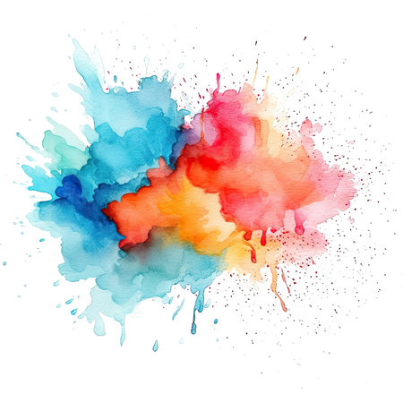 Color burst: abstract multicolored smoke with vibrant hues and isolated particles on transparent backgroundの素材