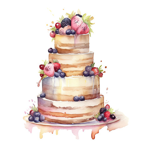 Watercolor wedding clipart set. Hand-painted illustrations isolated on white background. Romantic graphics for invitation, save the date. Wedding card decoration.の素材
