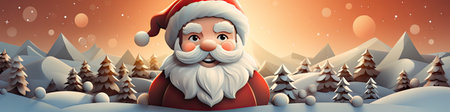 Charming Santa and elves in snowy setting, displaying various expressions. Perfect for festive holiday projectsの素材