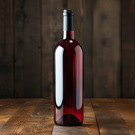 Red Wine bottle and glass on white backgroundの写真素材