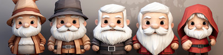 Set of cartoon Christmas illustrations isolated on whiteの素材
