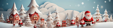 Set of cartoon Christmas illustrations isolated on whiteの素材