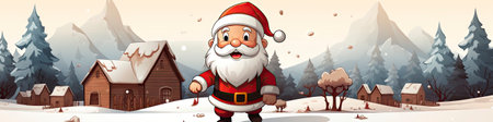 Set of cartoon Christmas illustrations isolated on whiteの素材