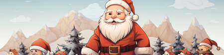 Set of cartoon Christmas illustrations isolated on whiteの素材