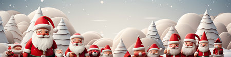 Set of cartoon Christmas illustrations isolated on whiteの素材
