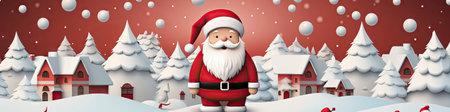 Set of cartoon Christmas illustrations isolated on whiteの素材