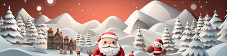 Set of cartoon Christmas illustrations isolated on whiteの素材