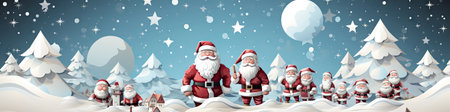 Set of cartoon Christmas illustrations isolated on whiteの素材