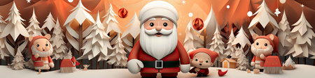 Set of cartoon Christmas illustrations isolated on whiteの素材