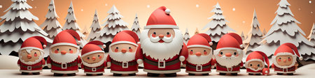 Set of cartoon Christmas illustrations isolated on whiteの素材