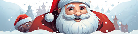 Set of cartoon Christmas illustrations isolated on whiteの素材